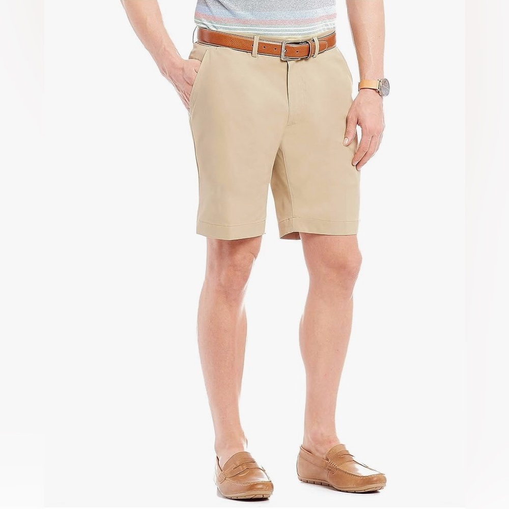 Cremiuex Flat Front Shorts, Khaki Tan, Size 36 Inseam 6 NWT
